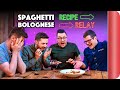 SPAGHETTI BOLOGNESE Recipe Relay Challenge | Pass it On S2 E7