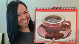 A Cup Of Coffee Acrylic Painting Tutorial by Cheryl Navarro