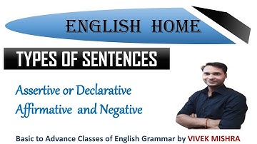 Assertive or Declarative , Affirmative and Negative Sentences