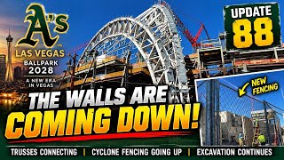 Las Vegas A’s Stadium Update 88: Walls Coming Down & Trusses Connecting! ⚾🏗️ Update