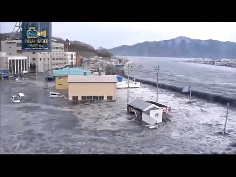 Tusunami felaketi gerçek görüntüler Japonya Doğal afet 9,1 Depremden sonra Meydana Gelen Tusunami