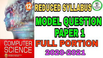 12th Computer Science Reduced Syllabus Model Question paper 1