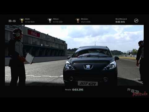 Gran Turismo 5 National License Test B-5 glitch (3 second gold trophy)