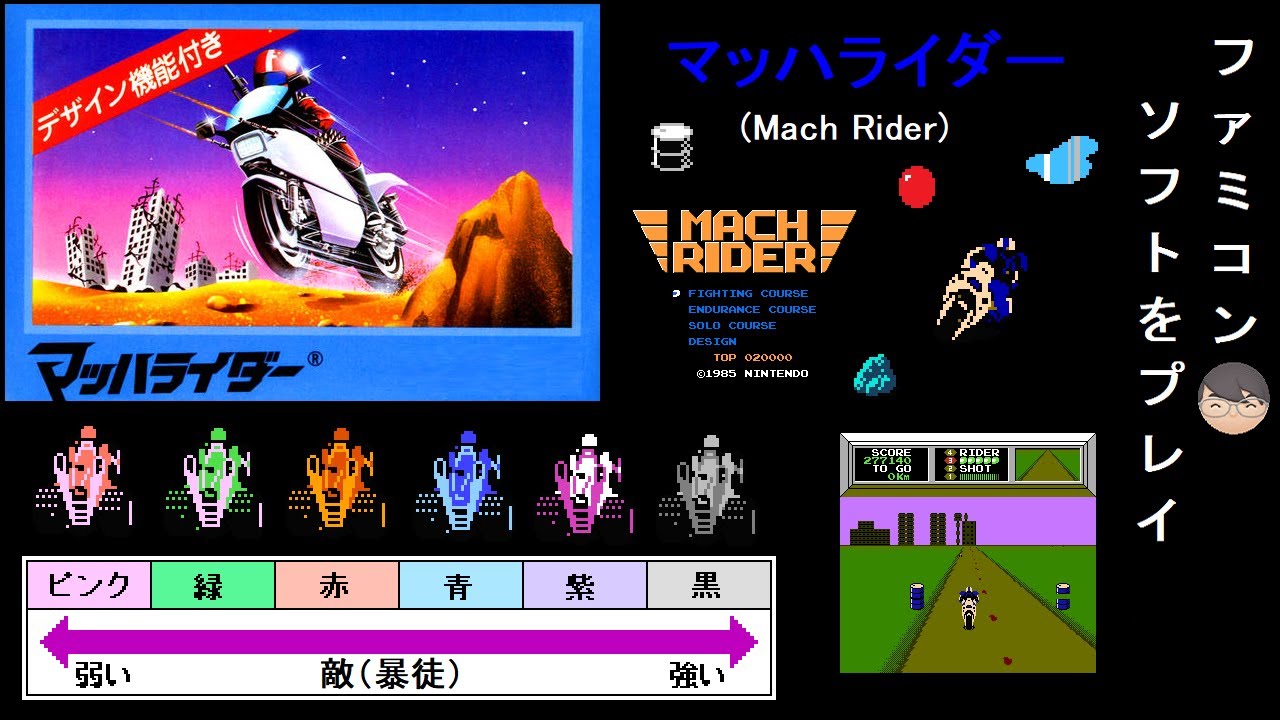 FC]マッハライダー(Mach Rider)[ファミコン]【レトロゲーム攻略 プレイ
