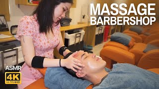 ASMR 😊 Experience a massage at a barber shop \/ Girl wearing a beautiful Vietnam traditional