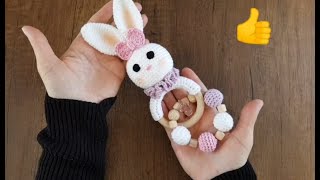 اميجرومي ارنب بيبي amigurumi baby rattle