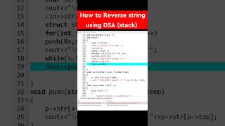How to Reverse string using stack in DSA | C++ #shorts #coding #youtubeshorts #dsa