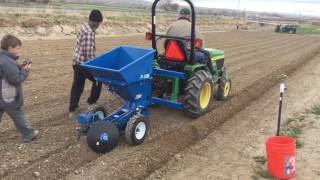 This is the P-10M 1-row potato planter made by US Small Farm. Check us out at www.ussmallfarm.com. This video was helping a 
