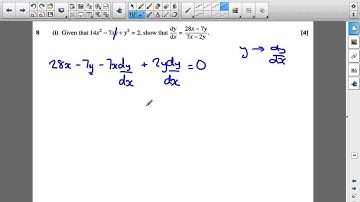 A Pure Maths - Implicit Functions OCR C4 June 2009 q8i