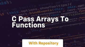 c pass arrays to functions