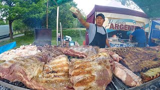 Best Argentinian and Irish Meat on Grills & More Food. Italy Street Food