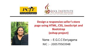 Web Project Task 15 | eshop web application | Java Institute | 1st Year | E.G.C.C Eeriyagama Profile