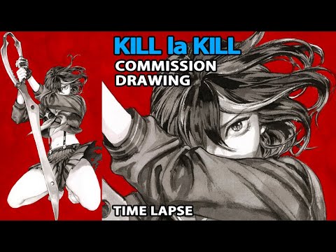 Kill la Kill Ink wash Drawing