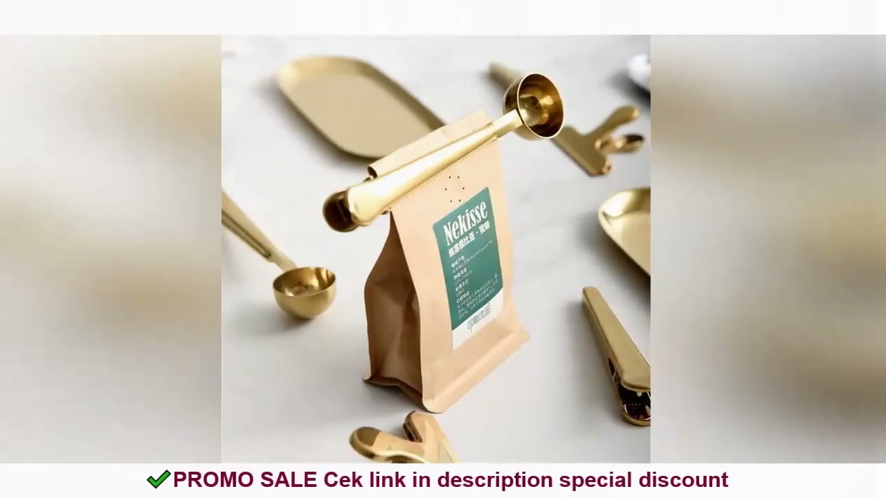 2-in-1 Coffee Scoop Stainless Steel Coffee Powder Measuring Scoop with Sealing Clip Tea Milk Powder