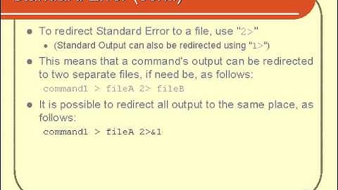 VTC Player   Unix Shell Fundamentals, Standard Error