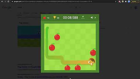 13.905s Google Snake Game Speedrun: 25 Apples - 5 Apples, Small