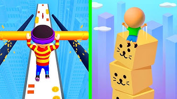 Cube Surfer vs Roof Rails 🟢🔰Walkthrough Android iOS Gameplay BTZ34