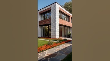White and Red Bricks Box House Design Idea 6 #home #shorts