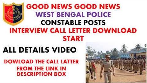 WEST BENGAL POLICE CONSTABLE INTERVIEW CALL LETTER  DOWLOAD(HINDI)