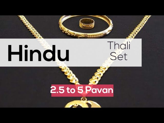 Hindu Gold Thali 2.5 3.5 and 5.5 Pavan 