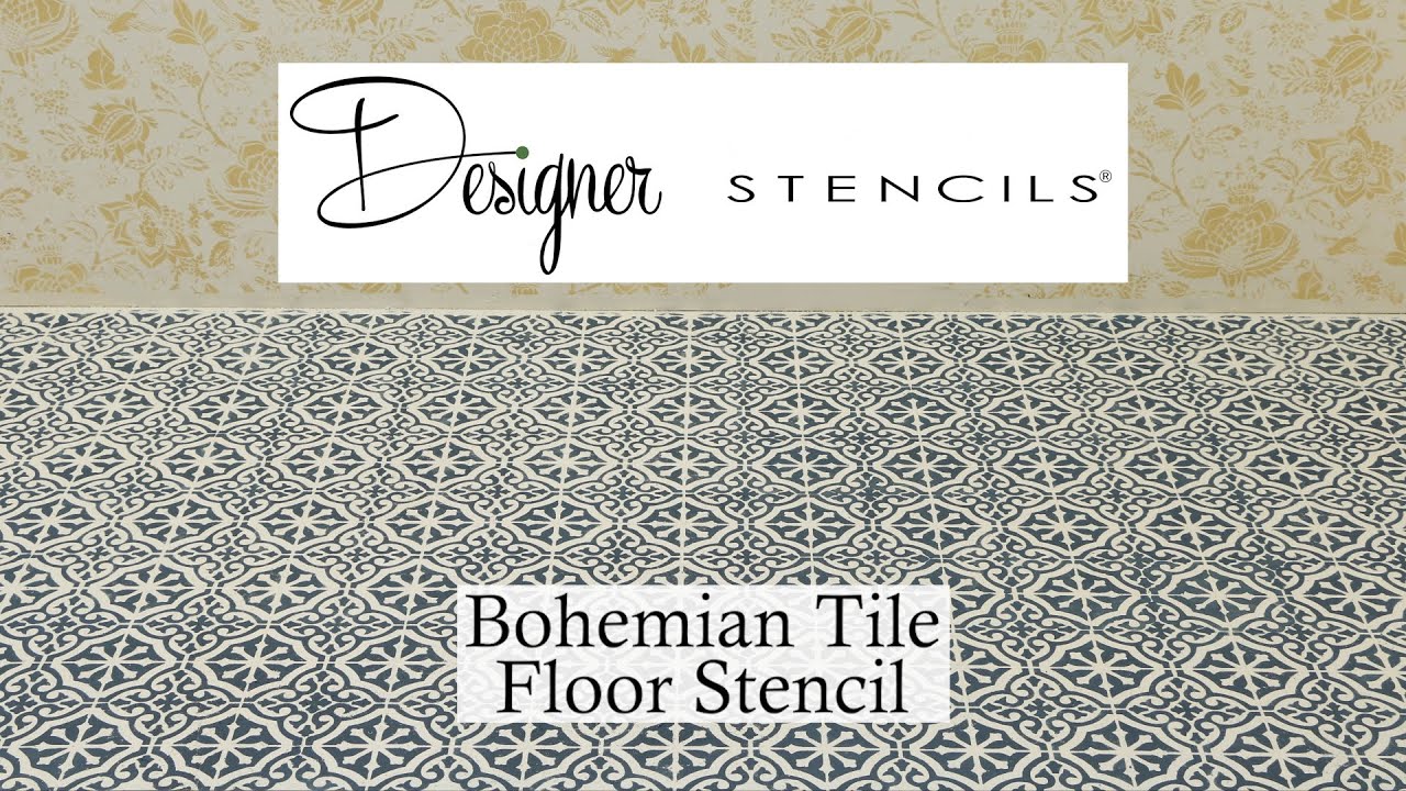 Bohemian Tile Floor Stenciling Tutorial | Designer Stencils | How to ...