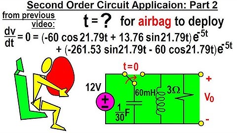 Electrical Engineering: Ch 9: 2nd Order Circuits (76 of 76) Time for Airbag to Deploy? (Part 2)