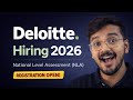 Deloitte NLA 2026 Explained | National Level Assessment | No Fee | Freshers &amp; Graduates