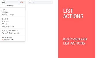 Restyaboard - How to Set List Options