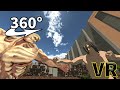 【VR】エレン巨人vs鎧の巨人 大迫力の戦闘を眺める『進撃の巨人』【360度動画】