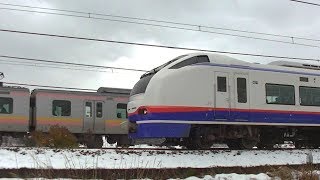E129系B1編成436Mと特急しらゆき3号E653系H203編成3013M