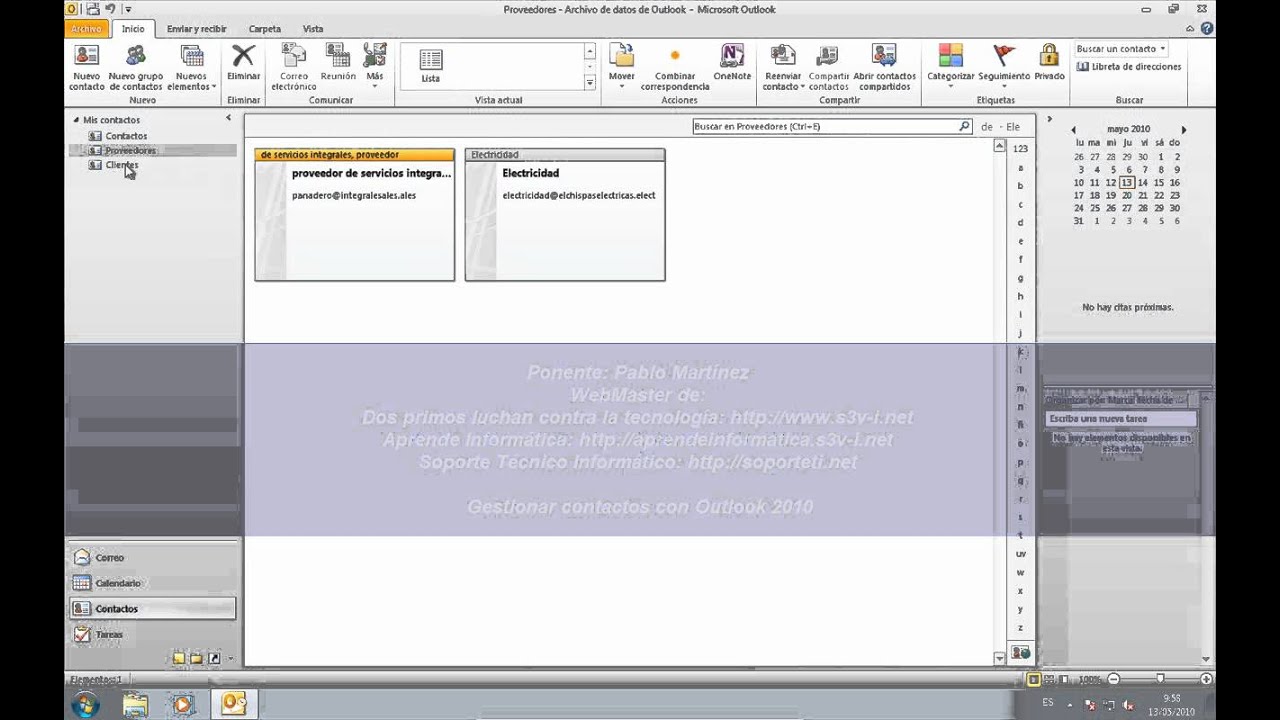 Gestion De Contactos En Outlook 07 10 Youtube