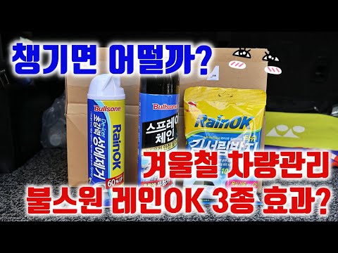 겨울철 차량관리 불스원 레인OK 3종 스프레이 체인, 김서림 티슈, 성에제거제 활용기