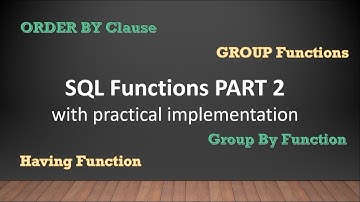 SQL built-in functions with practical implementation | Part 2 | Group Functions | TechnonTechTV