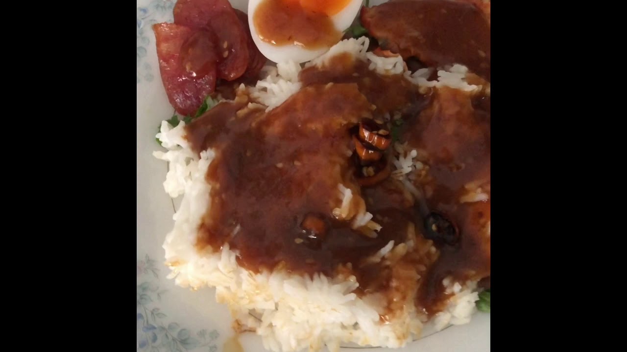 Khao Khluk kapi & Barebcued red pork in sauce with 🍛😊😘