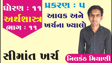 STD 11 Economics Ch 5 (આવક અને ખર્ચના ખયાલો ) ભાગ 11 | ધોરણ 11 અર્થશાસ્ત્ર Ch 5 | Nilkanth Miyani