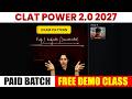 CLAT Power 2027 Batch | Legal Reasoning | Paid Batch | Free Demo Class