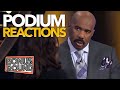 10 BEST STEVE HARVEY PODIUM REACTIONS To Answers On FAMILY FEUD