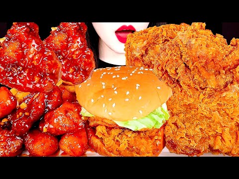 咀嚼音 マムズタッチのバーガー, チキン, タッカンジョンを食べる | MUKBANG ZOEY ASMR