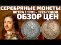 Серебряные царские монеты Петра 1 1701 – 1725 годов. Обзор цен на рубли и копейки