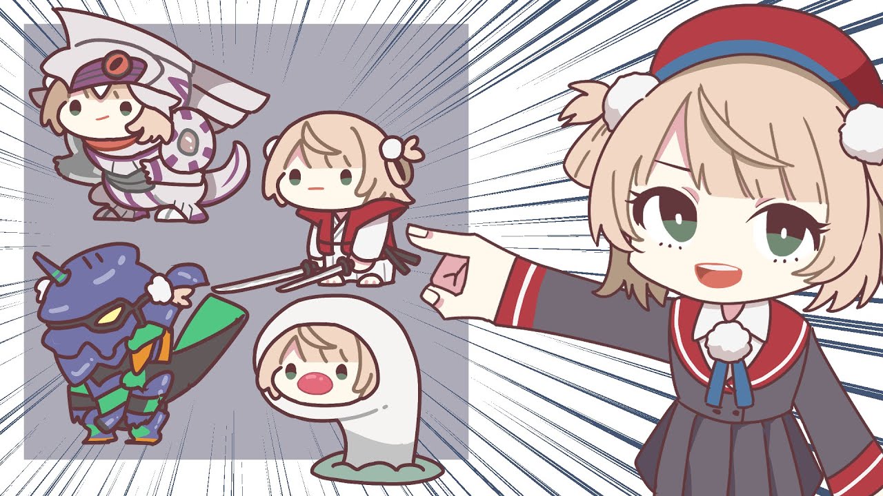 猫背ミームに反論するういママ【手描き切り抜き/しぐれうい】