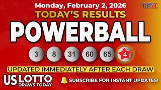 Powerball Results Today – Latest Winning Numbers for Monday, February 2, 2026