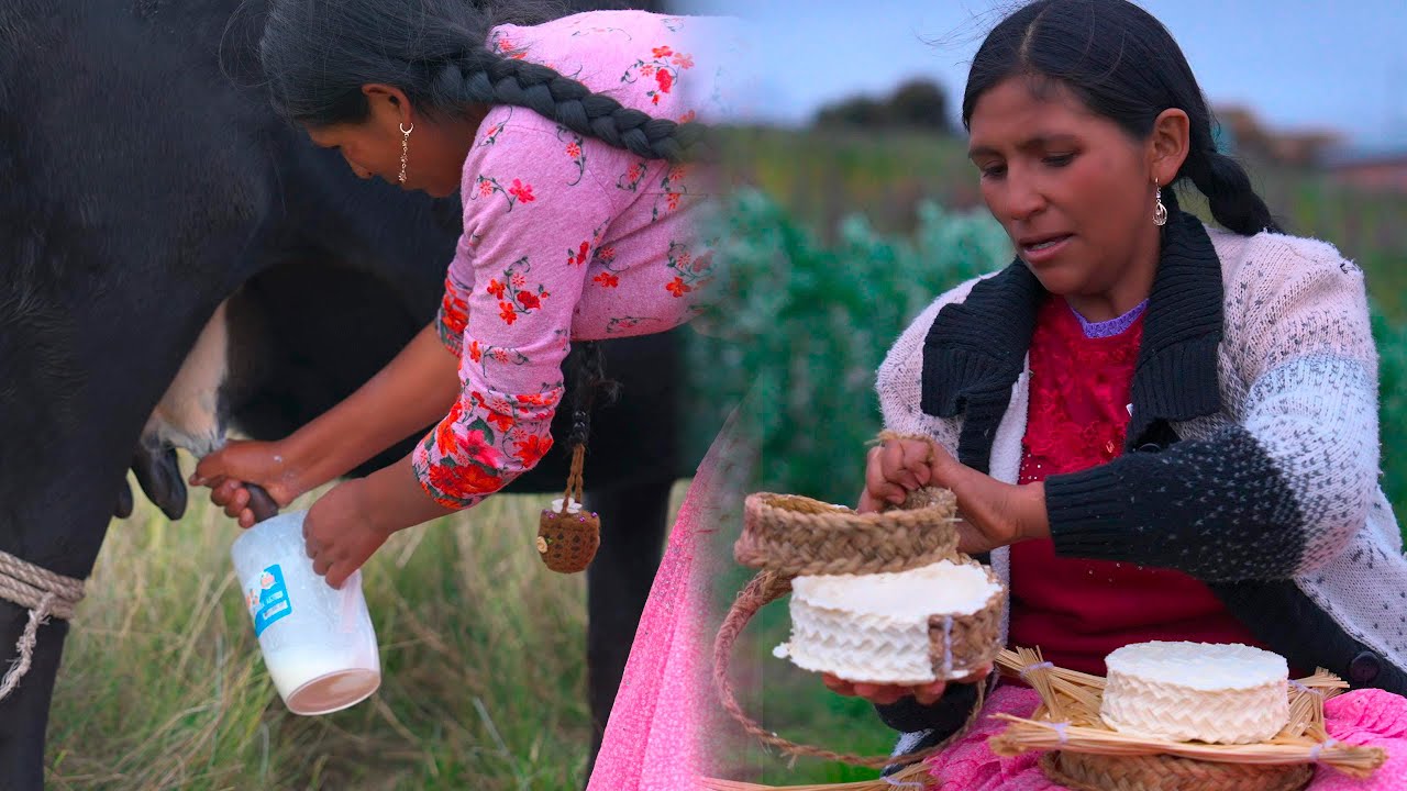 haciendo queso fresco natural - Cholita julia