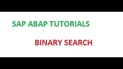 SAP ABAP BINARY SEARCH Statement in READ TABLE