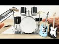 Diy miniature musical instruments guitar drums piano microphone