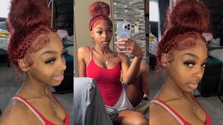 How to RE Install Frontal Wigs for BEGINNERS! | Melted Transparent Lace | Red Head