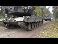 Nowa Dęba. Przejazd kolumny czołgów Leopard 2A4/2A5 z 1WBP z rampy na poligon