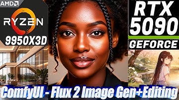 ComfyUI - Flux 2 Image Generation+Editing ~ RTX 5090+AMD 9950X3D+96GB RAM ~ FP8 Model Benchmark