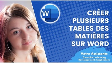 Créer plusieurs tables des matières dans un document Word