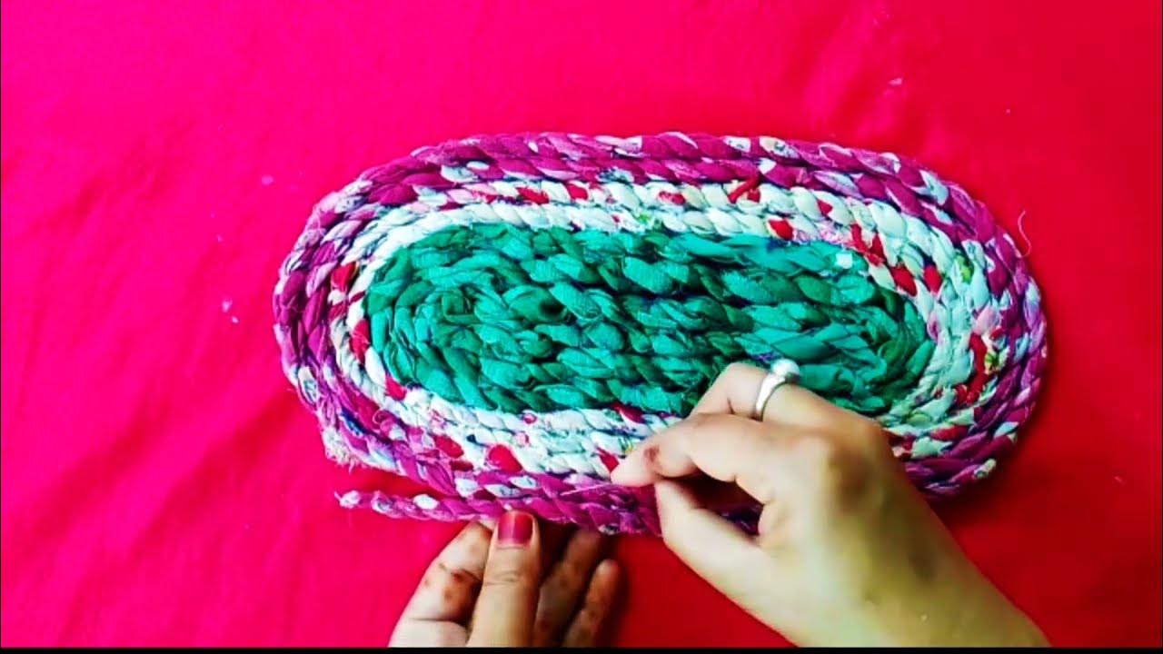 How Make a Doormat with Old clothesHandmaking matMat Craft making