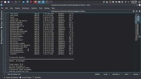 Use autoremove command to uninstall packages in Fedora.